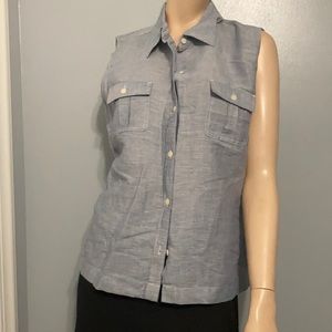 ⭐️Ann Taylor Sleeveleed Buttondown Blouse Sz 14⭐️